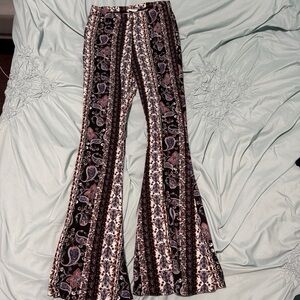 Windsor Paisley Flare Pants in Black, White, and Pink
